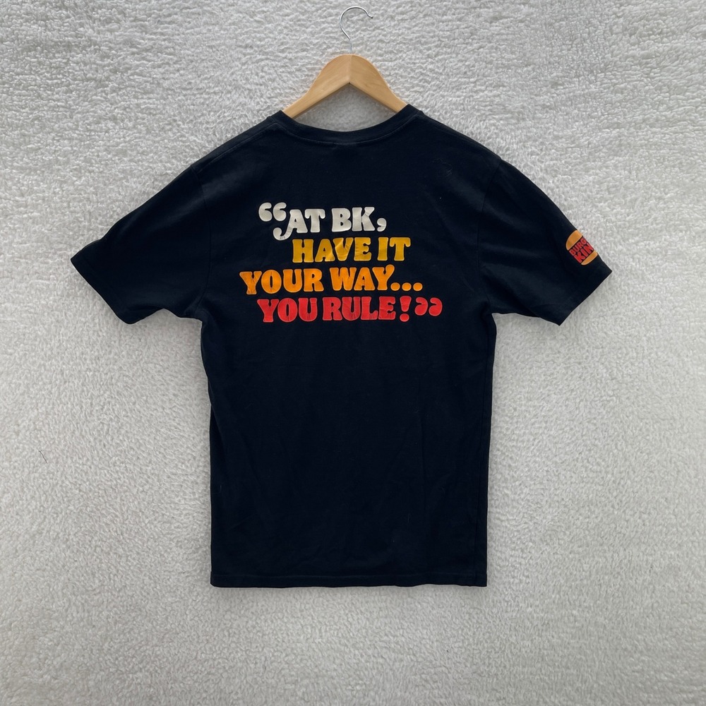 Burger King Shirt Mens Medium Black Have It Your Way You Rule Employee Tee Retro
